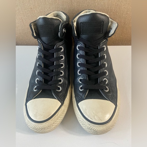 Converse (Unisex) Chuck Taylor ALL Star High Street HI black leather size M7/W9 - Picture 2 of 7